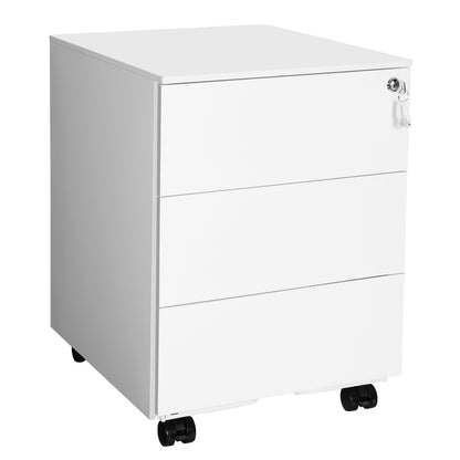 Mobile File Cabinet, Lockable, with 3 Drawers, Hold Documents - image 1