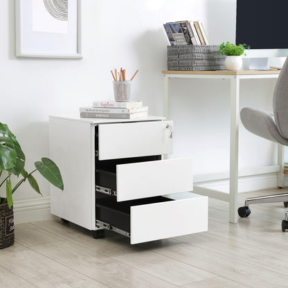 Mobile File Cabinet, Lockable, with 3 Drawers, Hold Documents - image 2