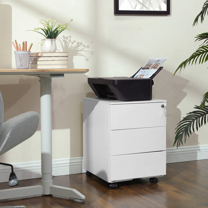 Mobile File Cabinet, Lockable, with 3 Drawers, Hold Documents - image 3
