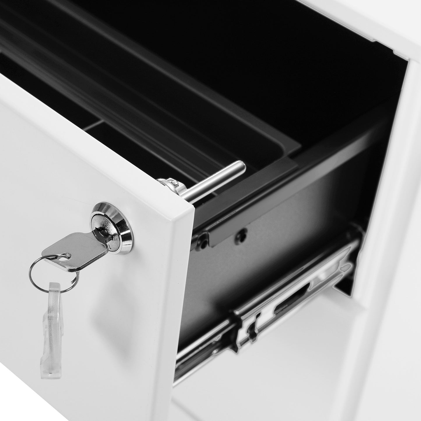 Mobile File Cabinet, Lockable, with 3 Drawers, Hold Documents - image 5