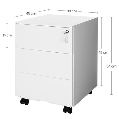 Mobile File Cabinet, Lockable, with 3 Drawers, Hold Documents - image 8