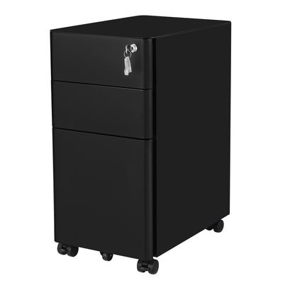 Steel File Cabinet with 3 Drawers, Mobile Pedestal Cabinet Under Desk for Home Office - image 11