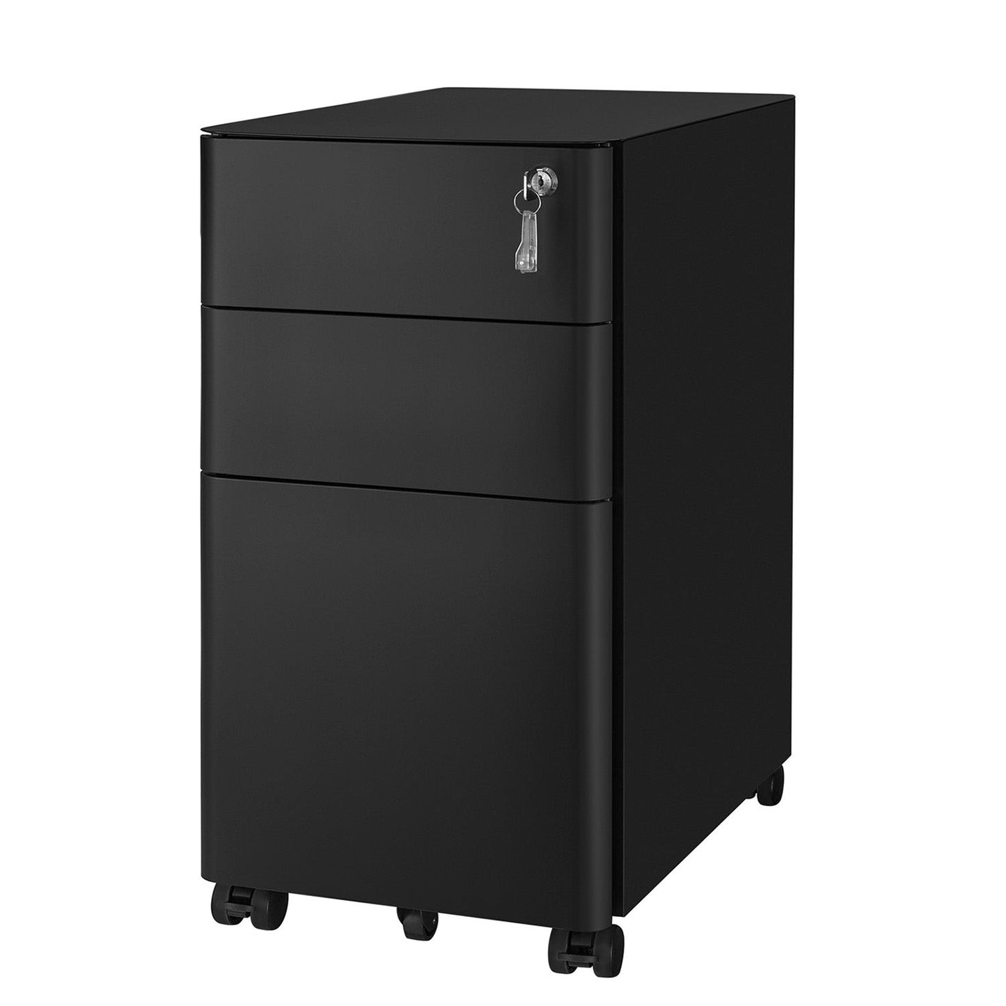 Steel File Cabinet with 3 Drawers, Mobile Pedestal Cabinet Under Desk for Home Office - image 6
