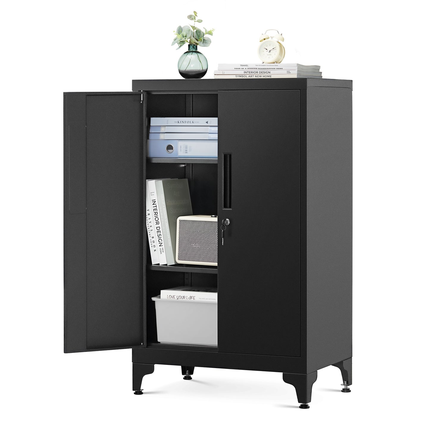 Garage Cabinet, Metal Storage Cabinet with Doors and Shelves - image 1