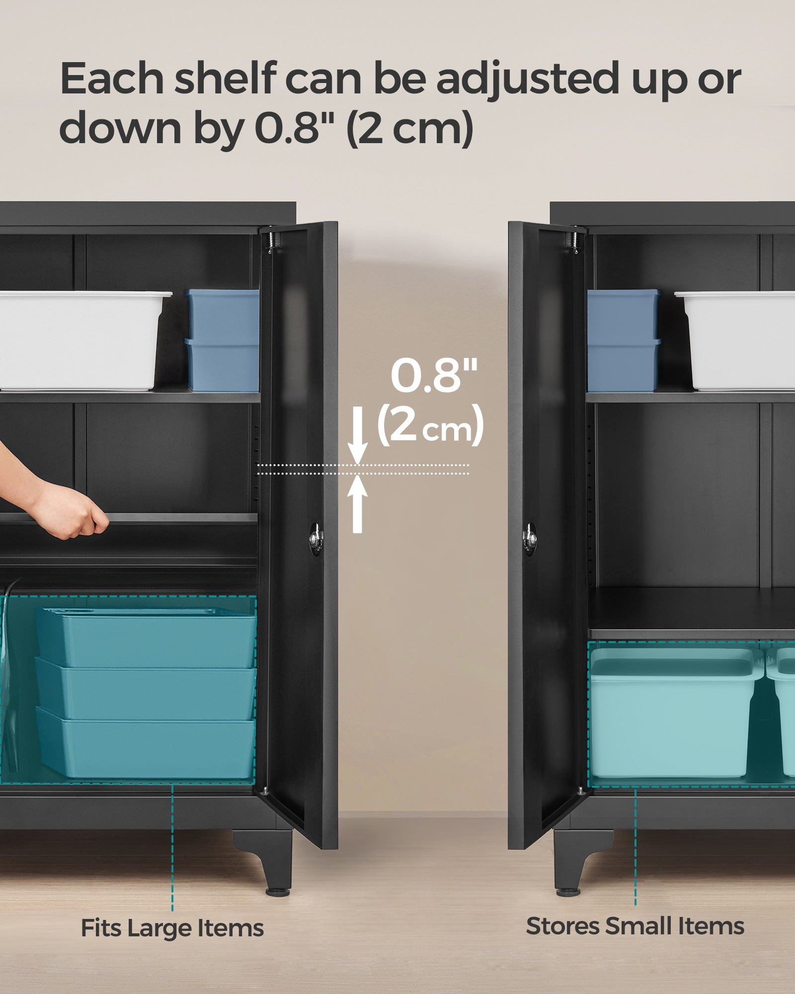 Garage Cabinet, Metal Storage Cabinet with Doors and Shelves - image 4