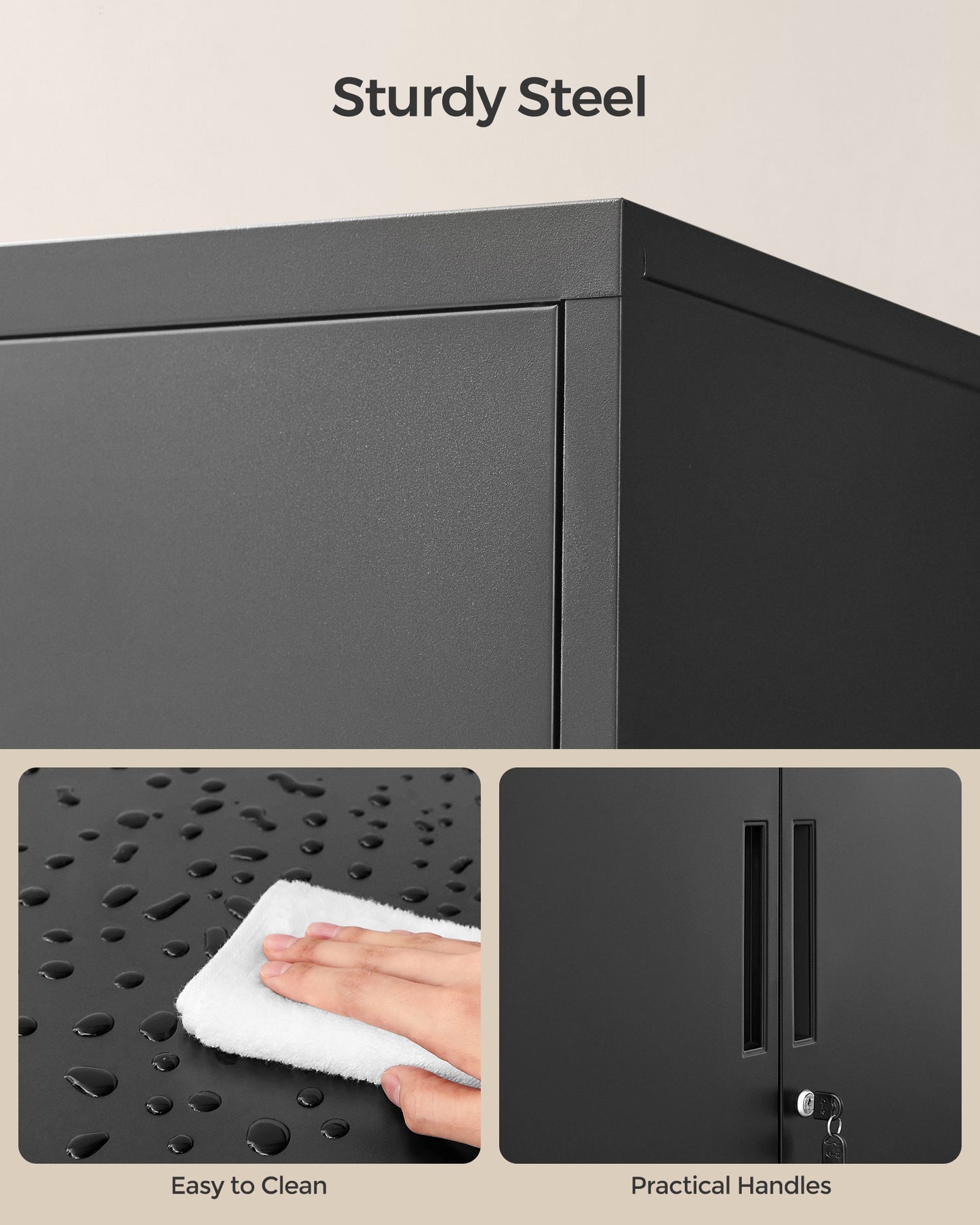 Garage Cabinet, Metal Storage Cabinet with Doors and Shelves - image 5