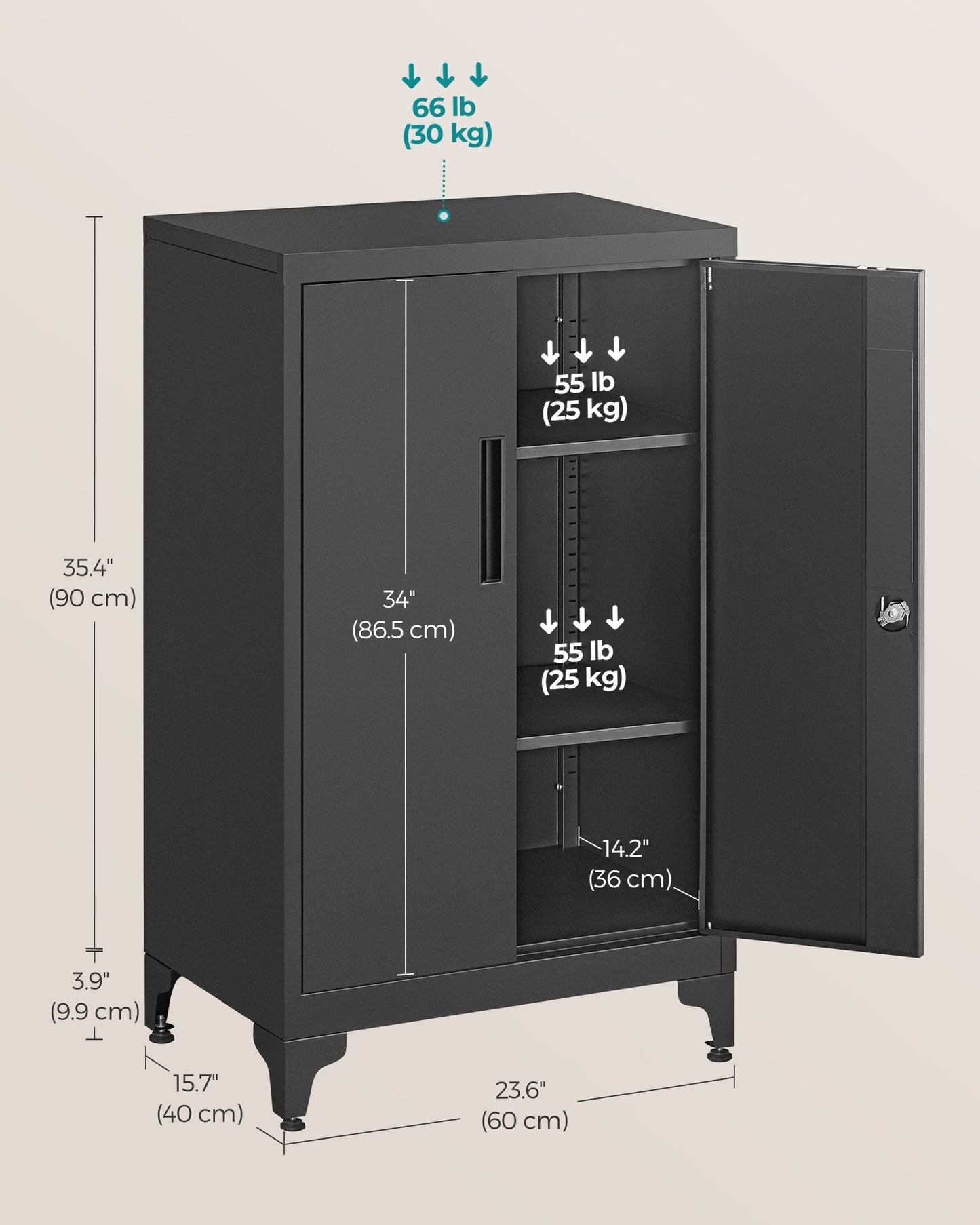Garage Cabinet, Metal Storage Cabinet with Doors and Shelves - image 7