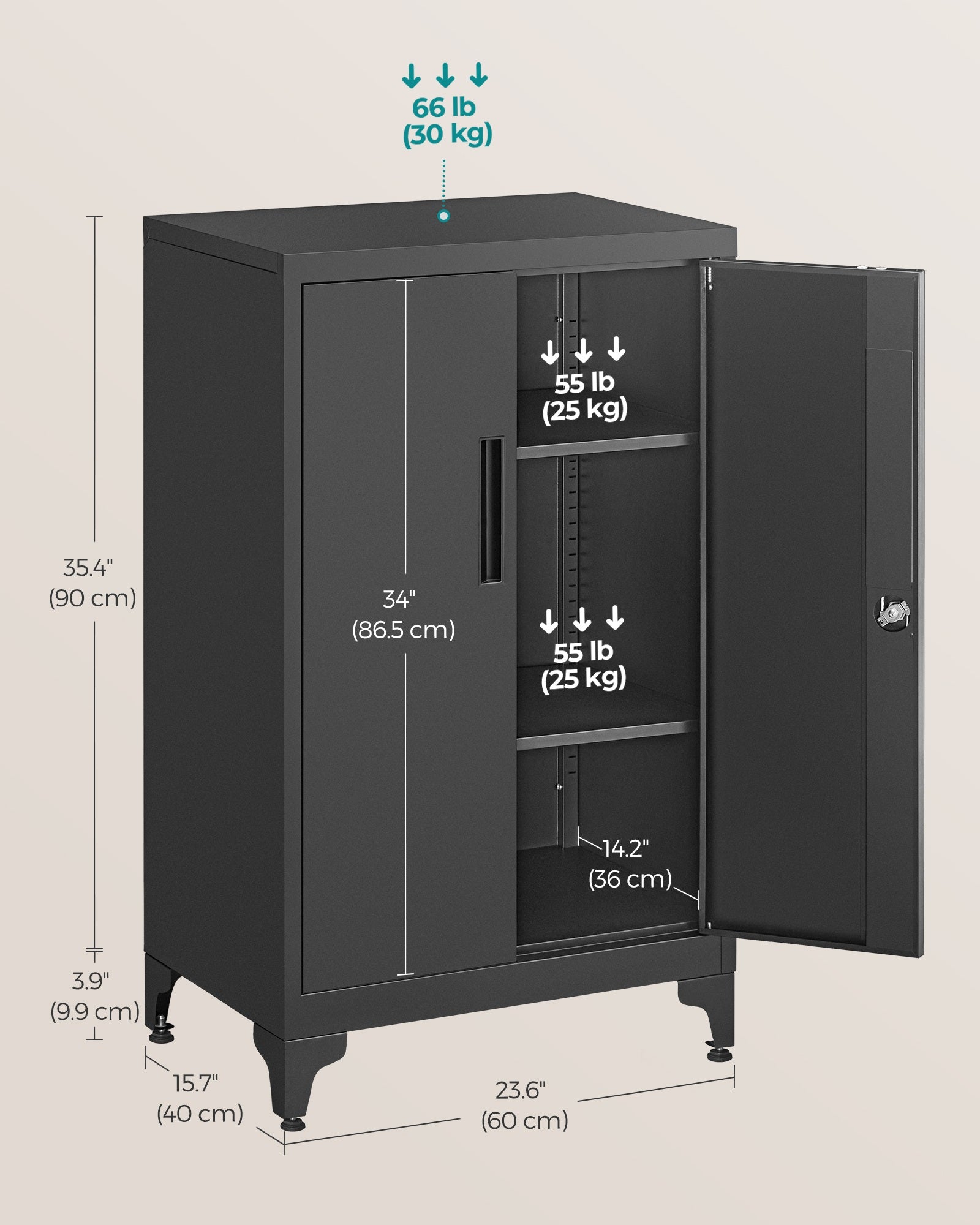 Garage Cabinet, Metal Storage Cabinet with Doors and Shelves - image 7