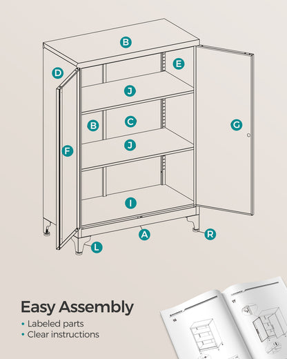 Garage Cabinet, Metal Storage Cabinet with Doors and Shelves - image 8