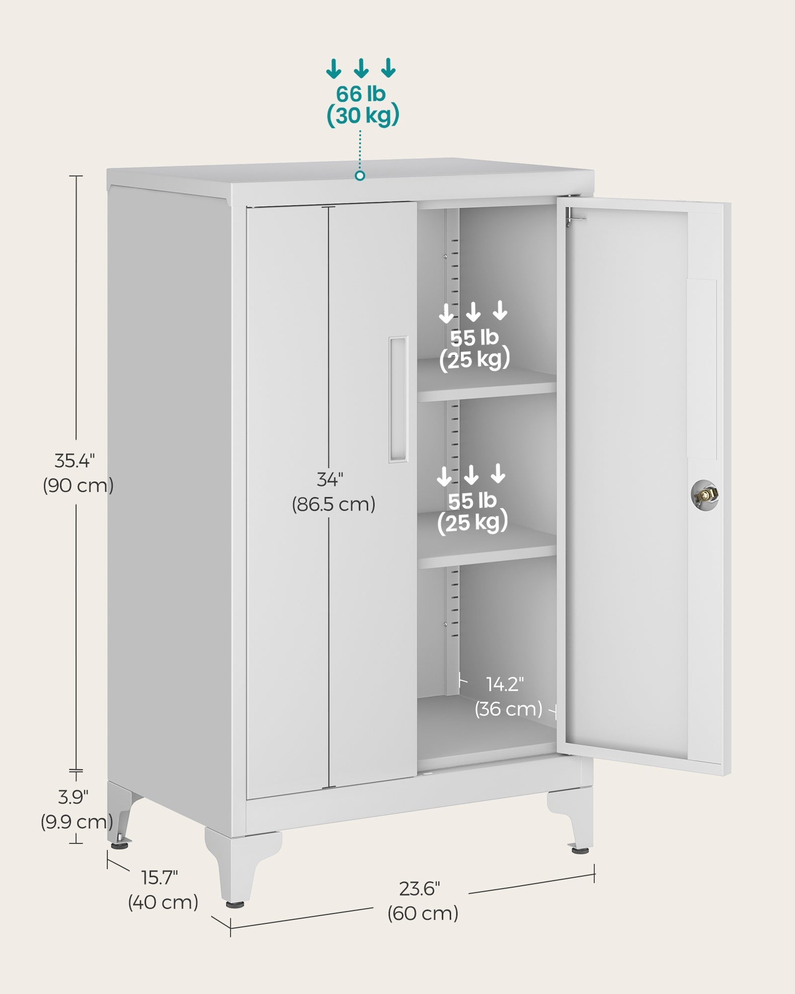 Garage Cabinet, Metal Storage Cabinet with Doors and Shelves - image 14