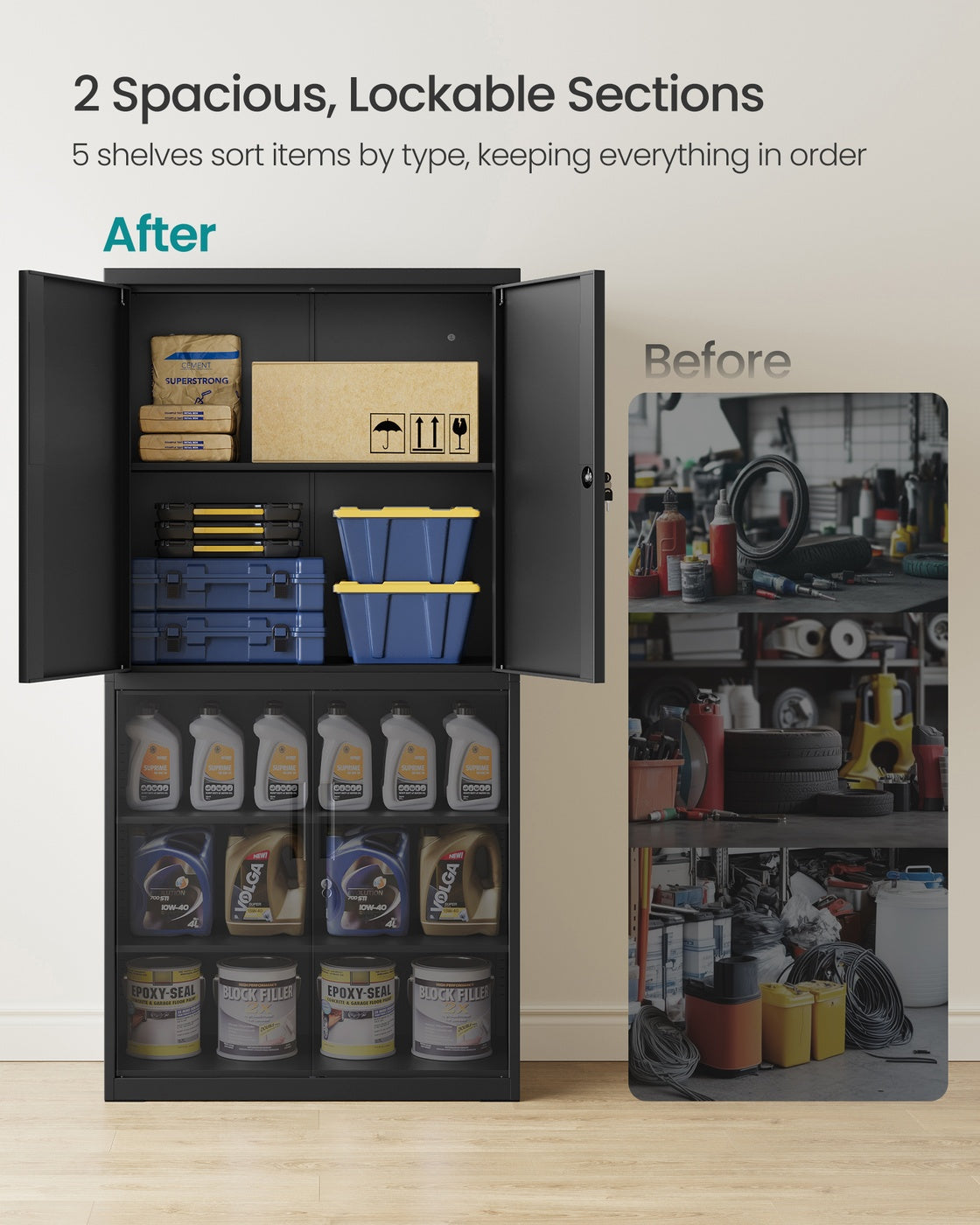 Multipurpose Garage Cabinet with 2 Doors - image 26