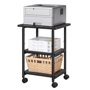 3-Tier Printer Stand with Locking Wheels, Printer Table, Storage Shelf, 19.3 x 16.1 x 30.1 inches - image 5