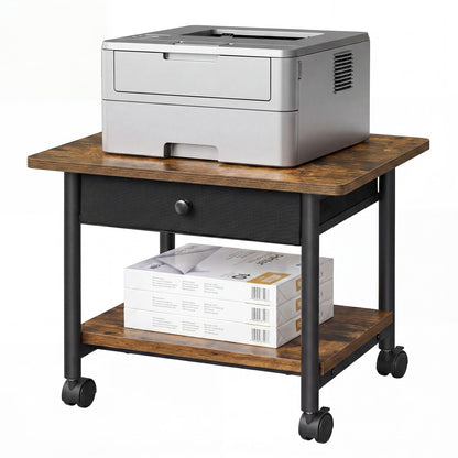 2-Tier Printer Stand, Locking Wheels, Drawer, Printer Table, Storage Shelf, 19.3 x 16.1 x 15.8 inches - image 9