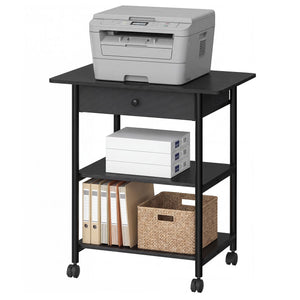 3-Tier Printer Stand, Locking Wheels, Drawer, Printer Table, 2 Storage Shelves, 23.8 x 15.9 x 27.8 inches - image 4
