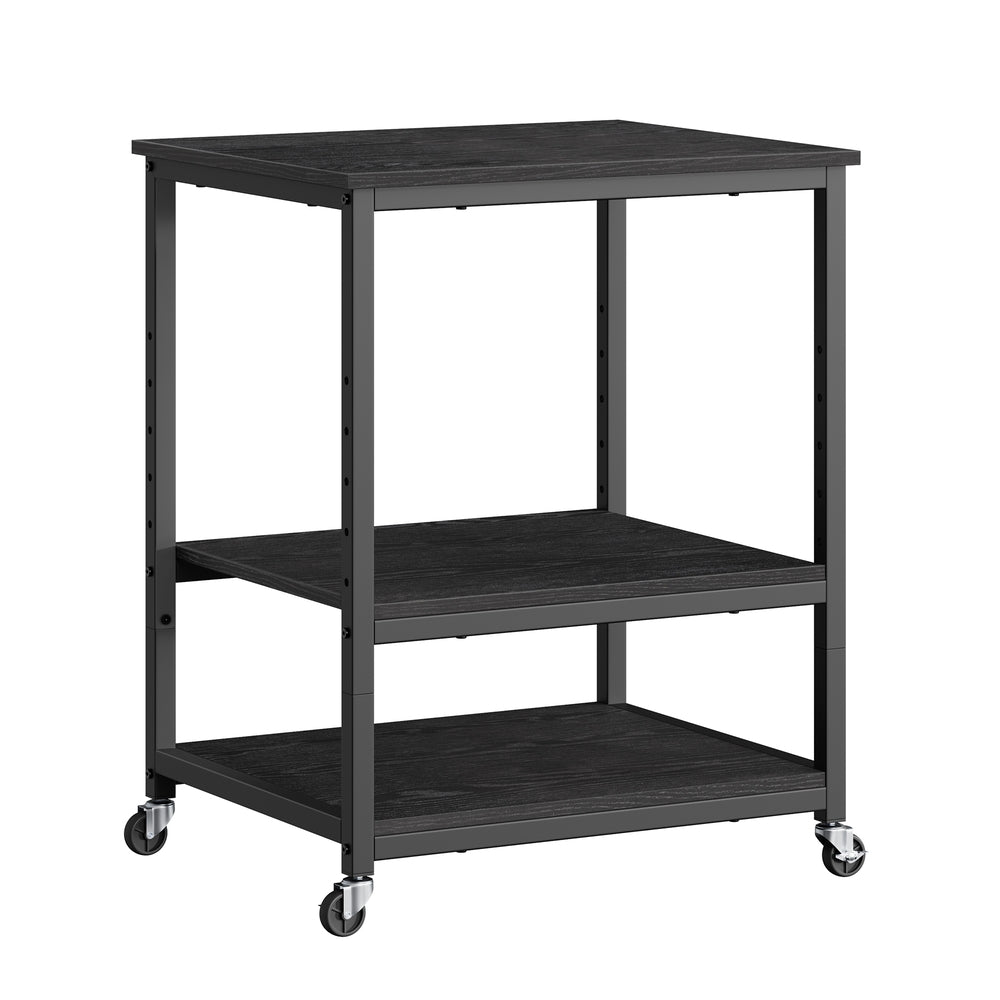 Printer Stand Rolling Printer Cart 2 Storage Shelves Removable Drawer 3-Tier Ebony Black - image 32