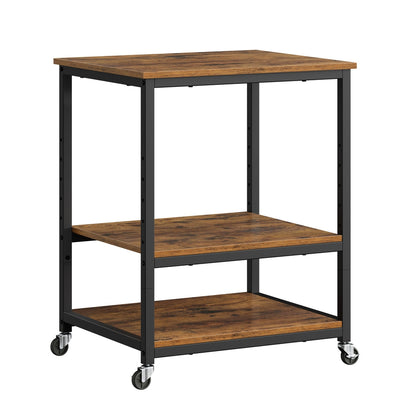 Printer Stand Rolling Printer Cart 2 Storage Shelves Removable Drawer 3-Tier Ebony Black - image 30