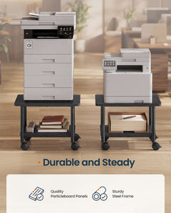 2-Tier Printer Stand with Locking Wheels, Printer Table, Storage Shelf, 19.1 x 15.9 x 13.6 inches - image 1
