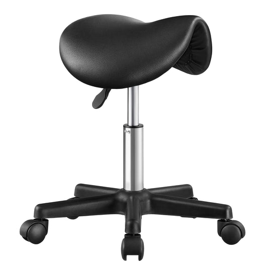 Ergonomic Saddle Stool with Wheels, Height Adjustable Salon Stool - image 1