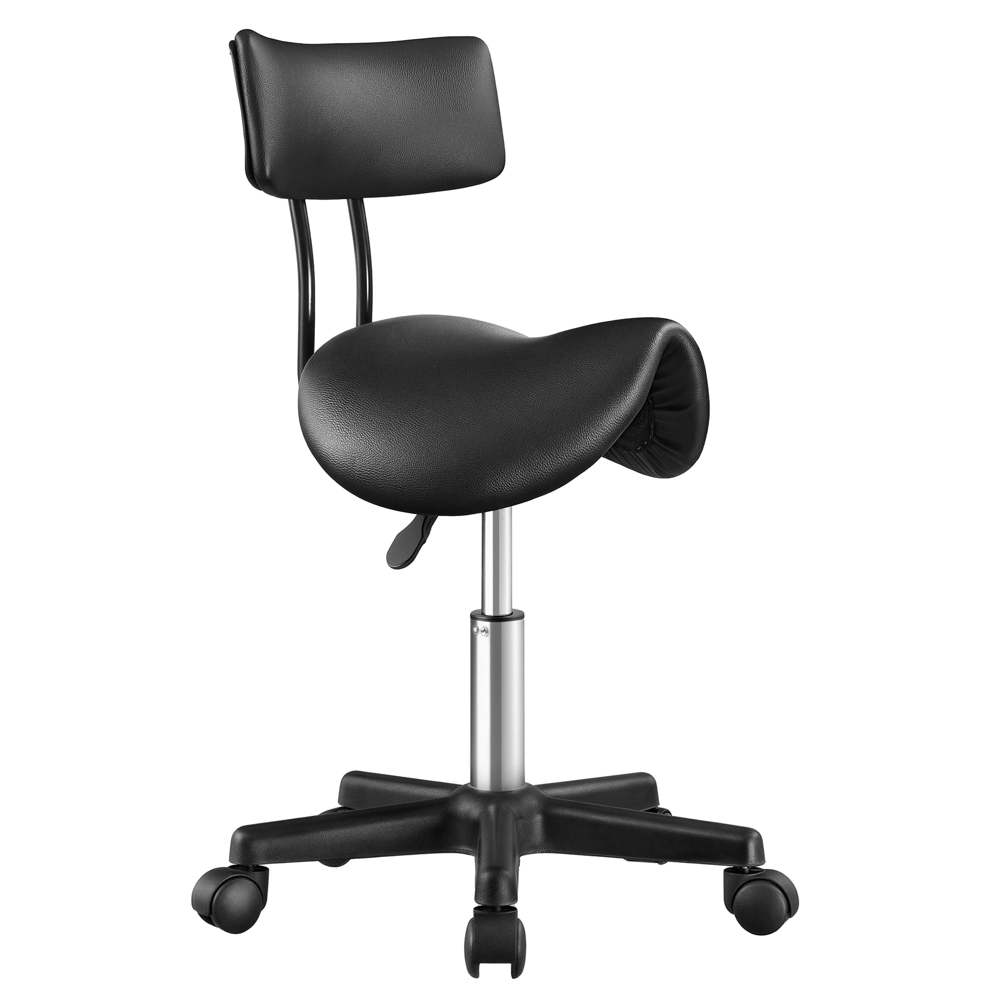 Ergonomic Saddle Stool with Wheels, Height Adjustable Salon Stool - image 5