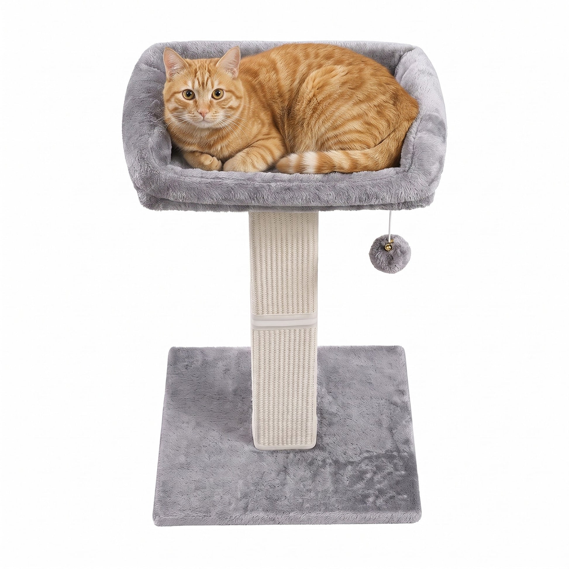 71 cm Scratching Post with Bed for Indoor Cats, Grey - image 2