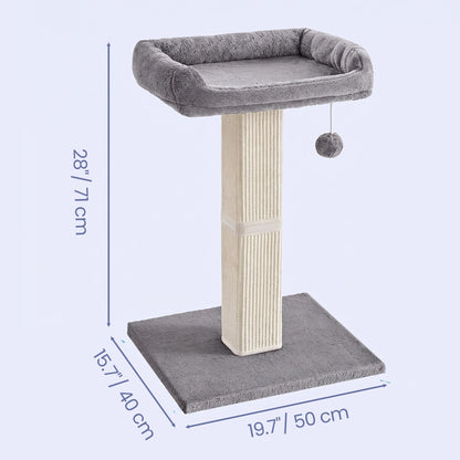 71 cm Scratching Post with Bed for Indoor Cats, Grey - image 3