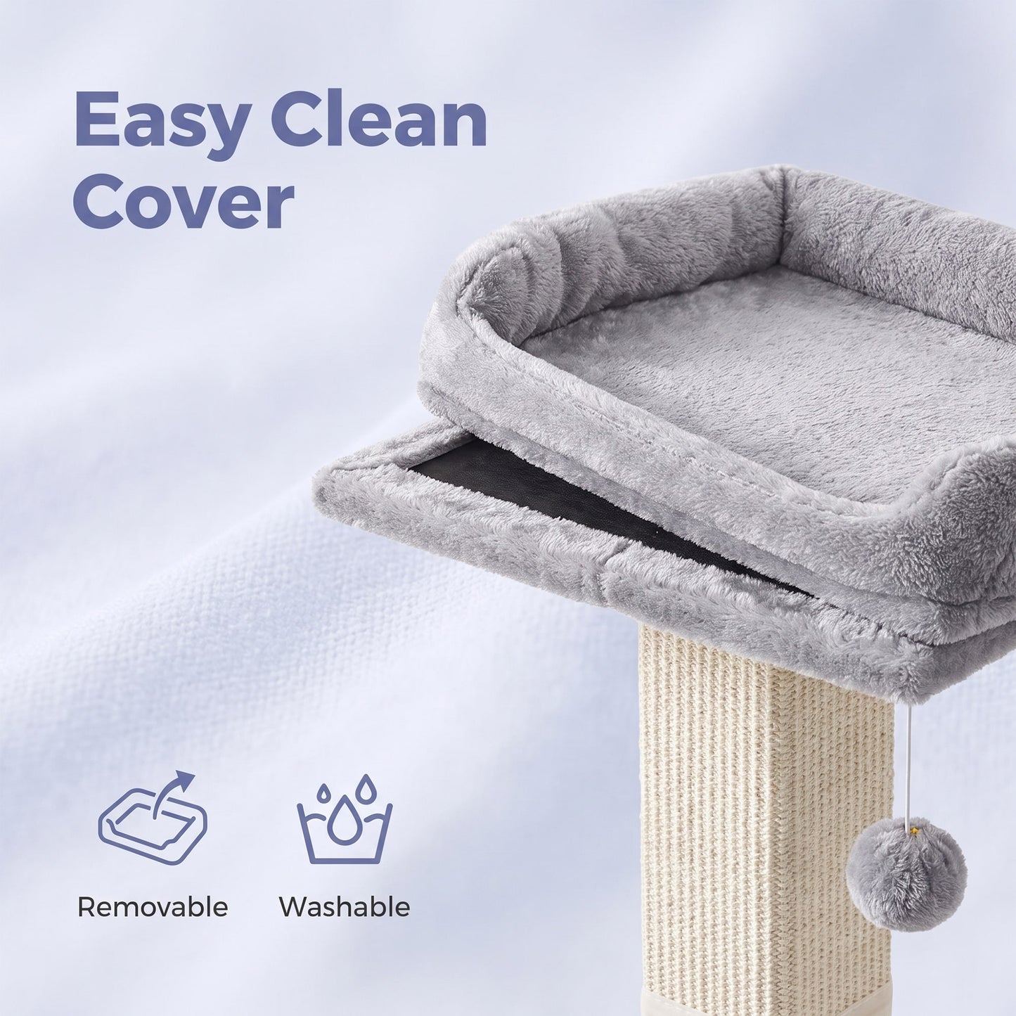 71 cm Scratching Post with Bed for Indoor Cats, Grey - image 7
