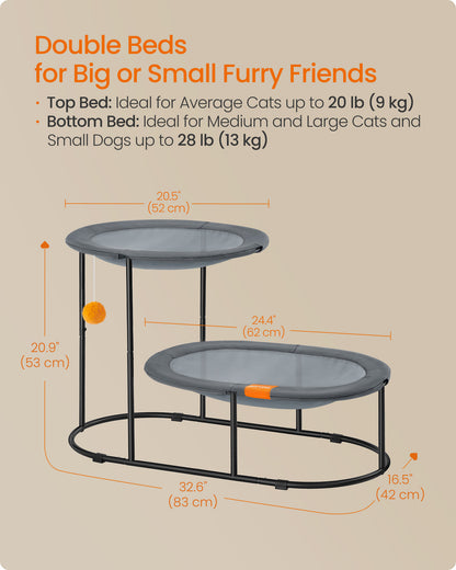 2-Tier Elevated Cat Bed for Multi-Cat Households