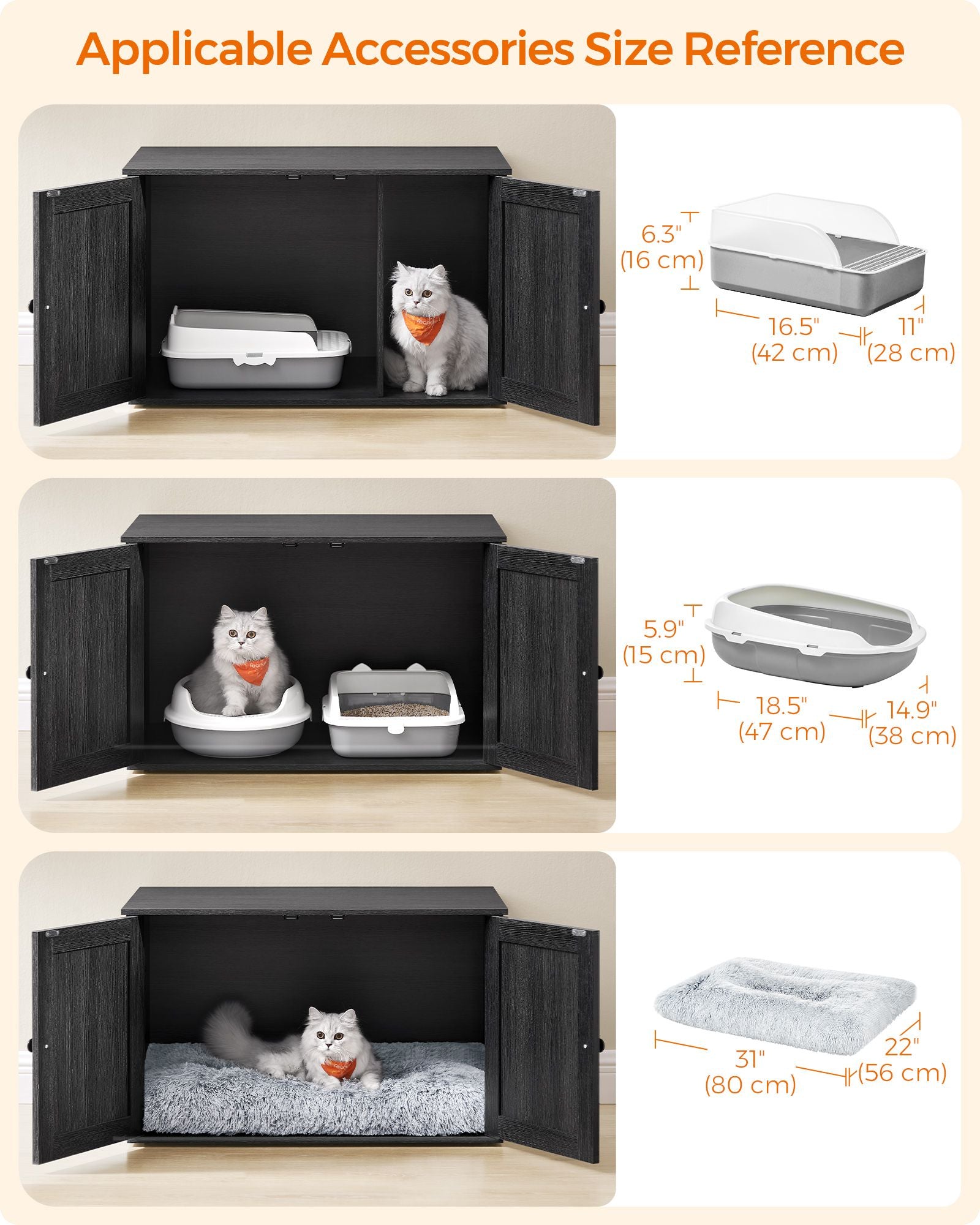 Cat Litter Box Enclosure with Removable Divider - HWLEXTRA 