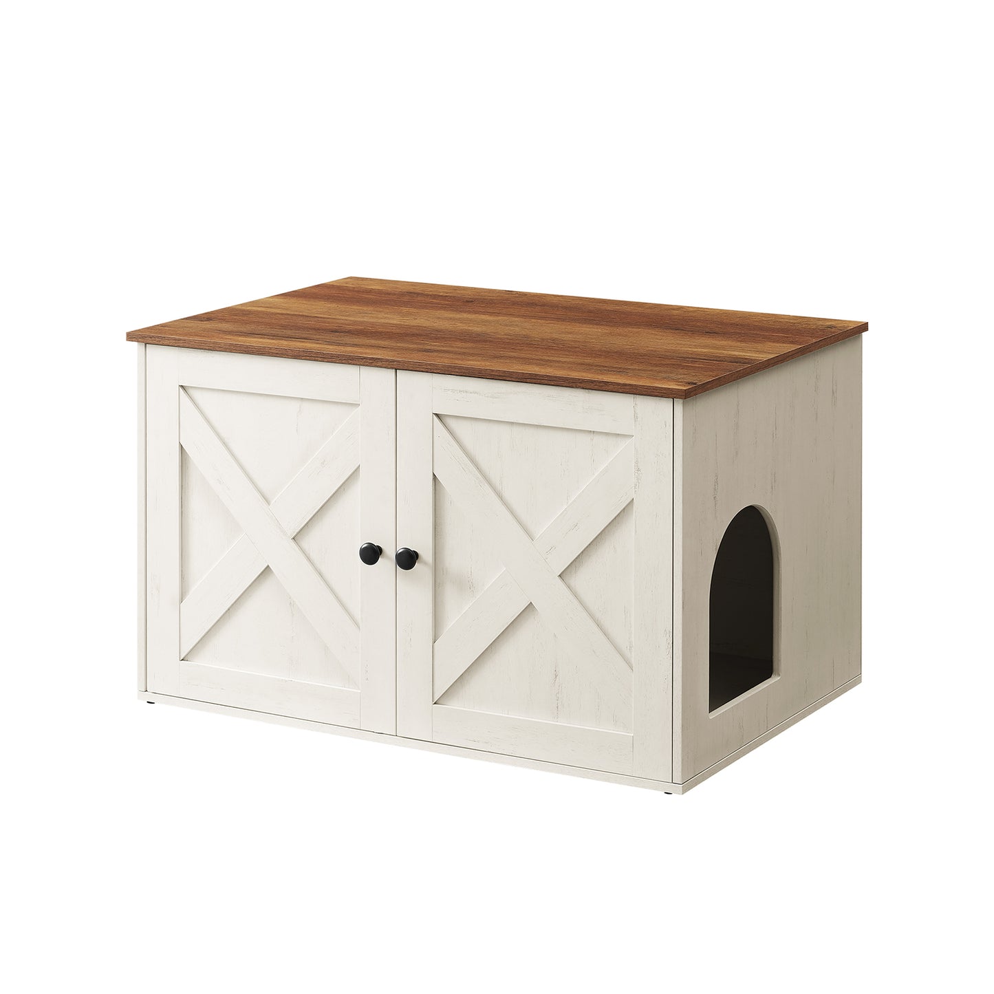 Cat Litter Box Enclosure with Removable Divider - HWLEXTRA 
