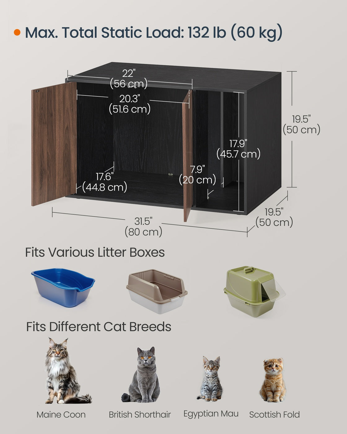 Superfast Toolless Assembly-Cat Litter Box Enclosure for Large Cats