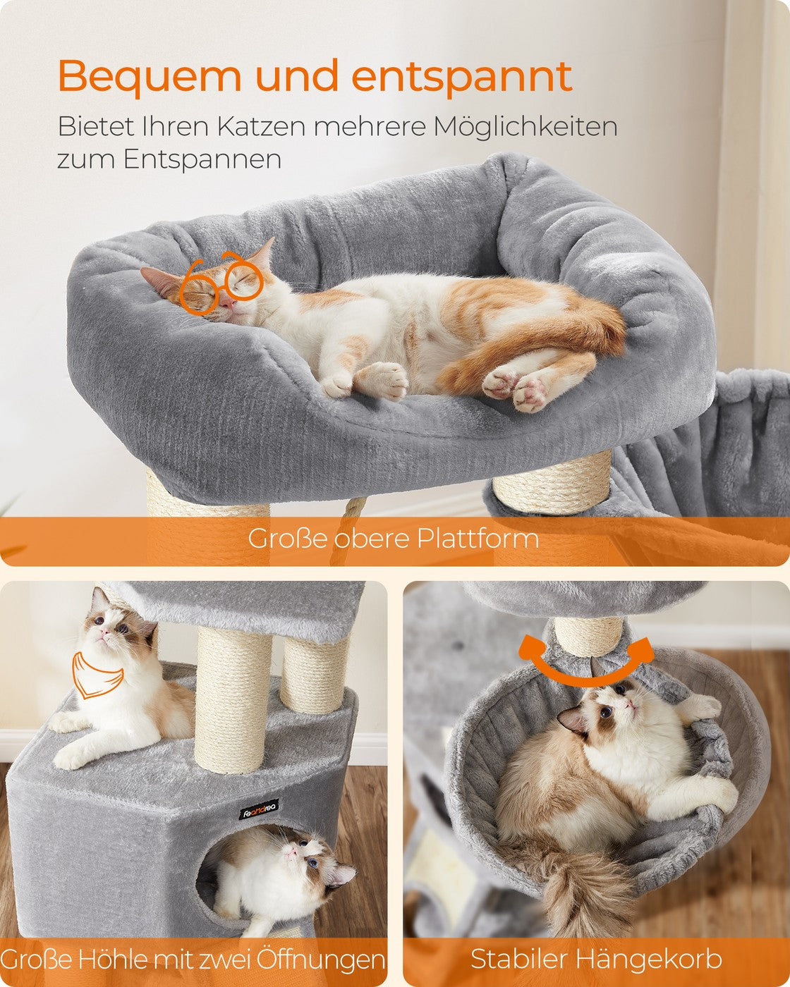 141 cm Cat Condo with Thick Scratching Posts