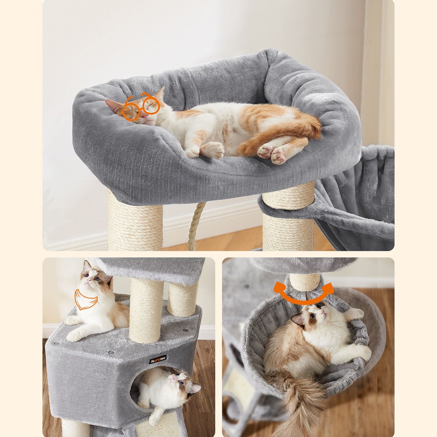 141 cm Cat Condo with Thick Scratching Posts - image 4