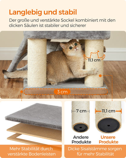 141 cm Cat Condo with Thick Scratching Posts