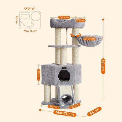 141 cm Cat Condo with Thick Scratching Posts - image 7