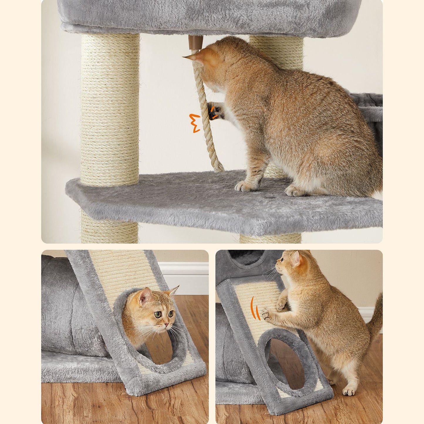 141 cm Cat Condo with Thick Scratching Posts - image 9