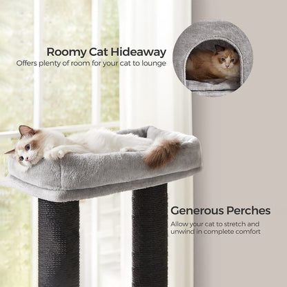 Large Heavy Duty Cat Condo with Sisal Posts, Grey and White - image 14