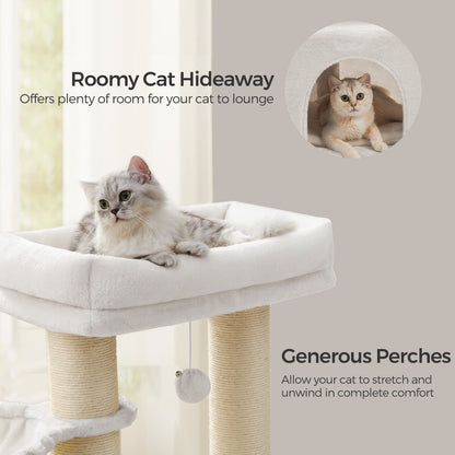 Large Heavy Duty Cat Condo with Sisal Posts, Grey and White - image 20