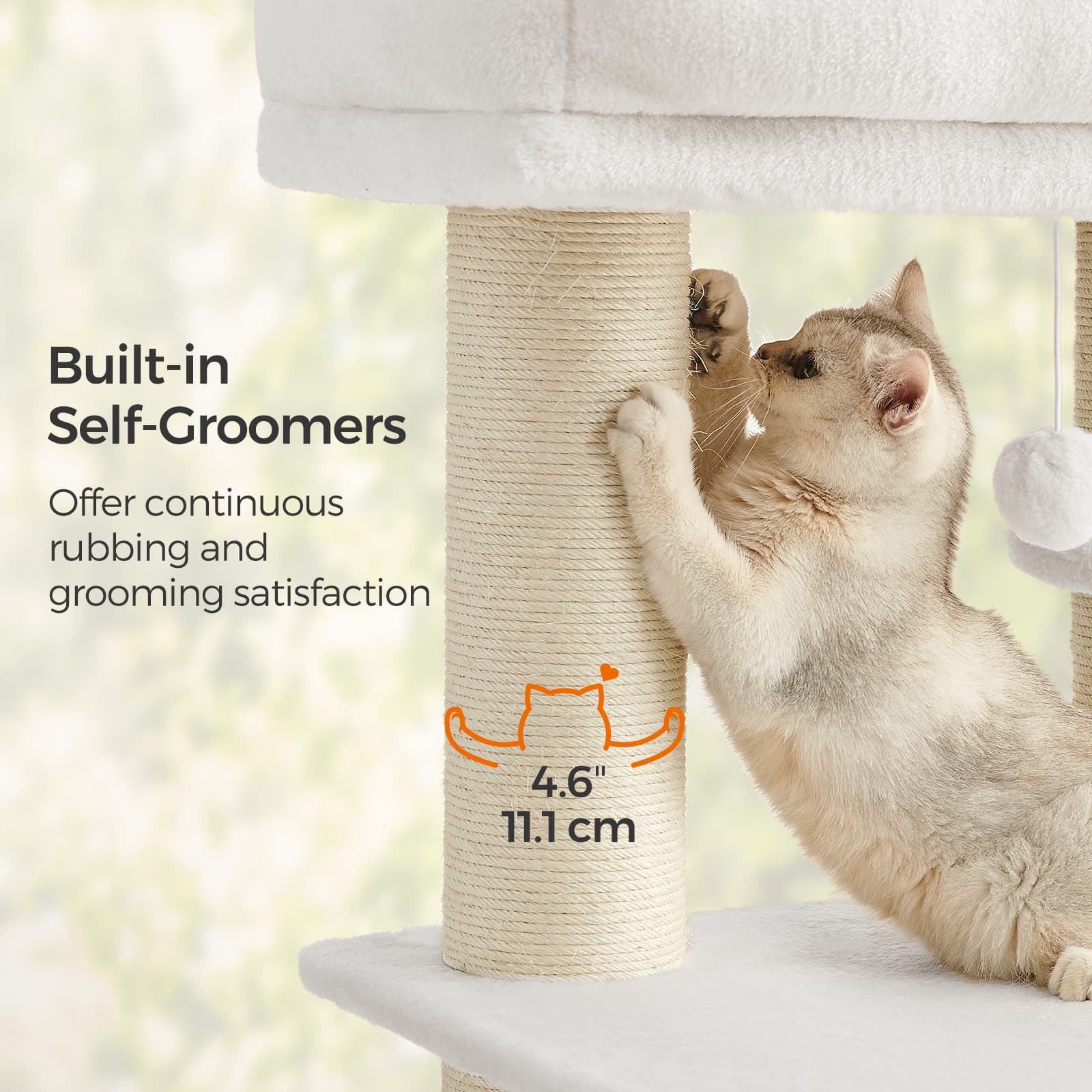 Large Heavy Duty Cat Condo with Sisal Posts, Grey and White - image 22