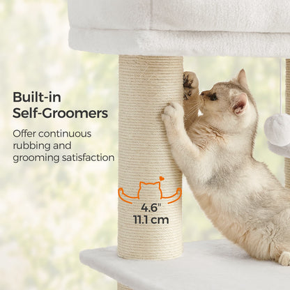 Large Heavy Duty Cat Condo with Sisal Posts, Grey and White - image 22