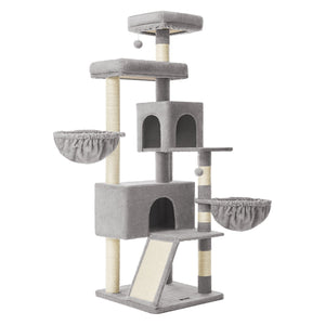 Feandrea Large Cat Tree Tower, 68.5-Inch Tall Cat Condo with Large Perch