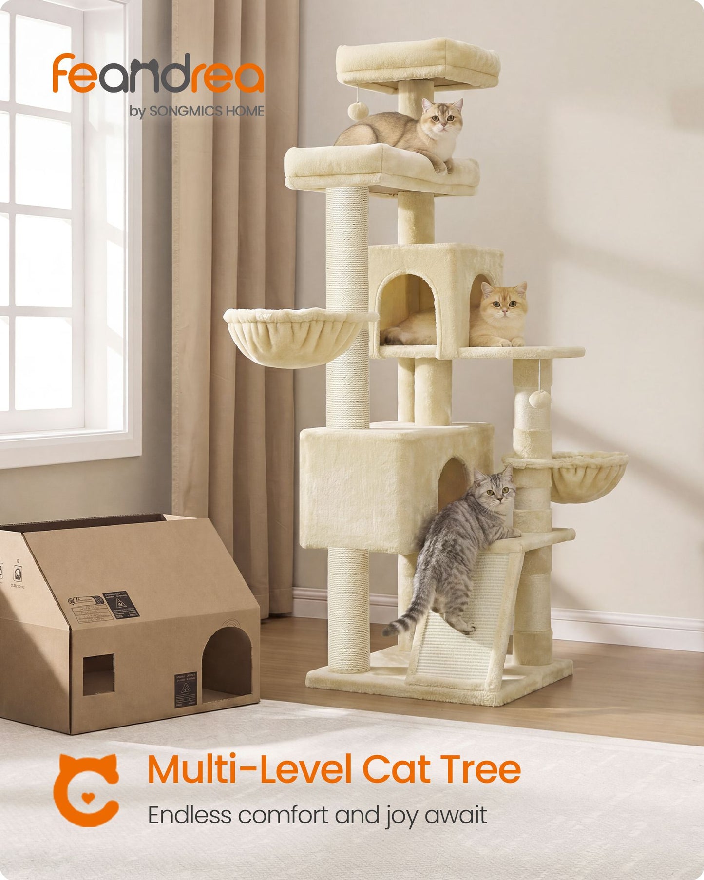 Cat Tree, 68.5-in Tall Cat Tower, Multi-Level Condo, Green for Adult Cats Indoor, with 7 Scratching Posts - image 5