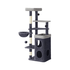 Tall Cat Tree Tower, Multiple-Level Cat Condo with 2 Caves