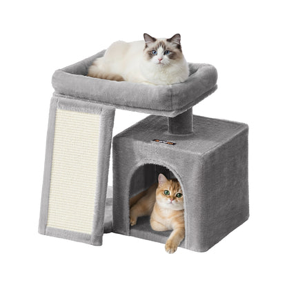 Cat Tree Condo with Ramp, 20.1 x 15.4 x 18.3 Inches, Dove Gray - image 1