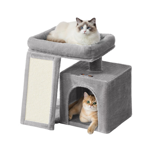 Cat Tree Condo with Ramp, 20.1 x 15.4 x 18.3 Inches, Dove Gray - image 1