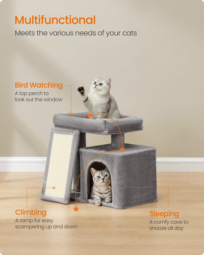 Cat Tree Condo with Ramp, 20.1 x 15.4 x 18.3 Inches, Dove Gray - image 3