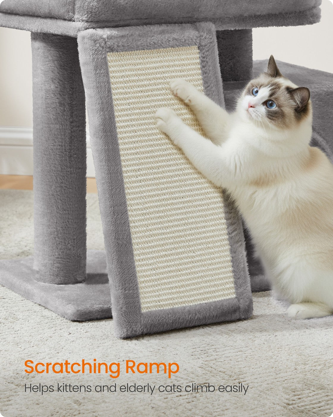 Cat Tree Condo with Ramp, 20.1 x 15.4 x 18.3 Inches, Dove Gray - image 5