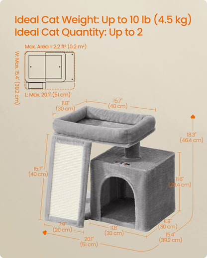 Cat Tree Condo with Ramp, 20.1 x 15.4 x 18.3 Inches, Dove Gray - image 6