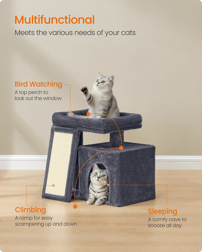 Cat Tree Condo with Ramp, 20.1 x 15.4 x 18.3 Inches, Dove Gray - image 9