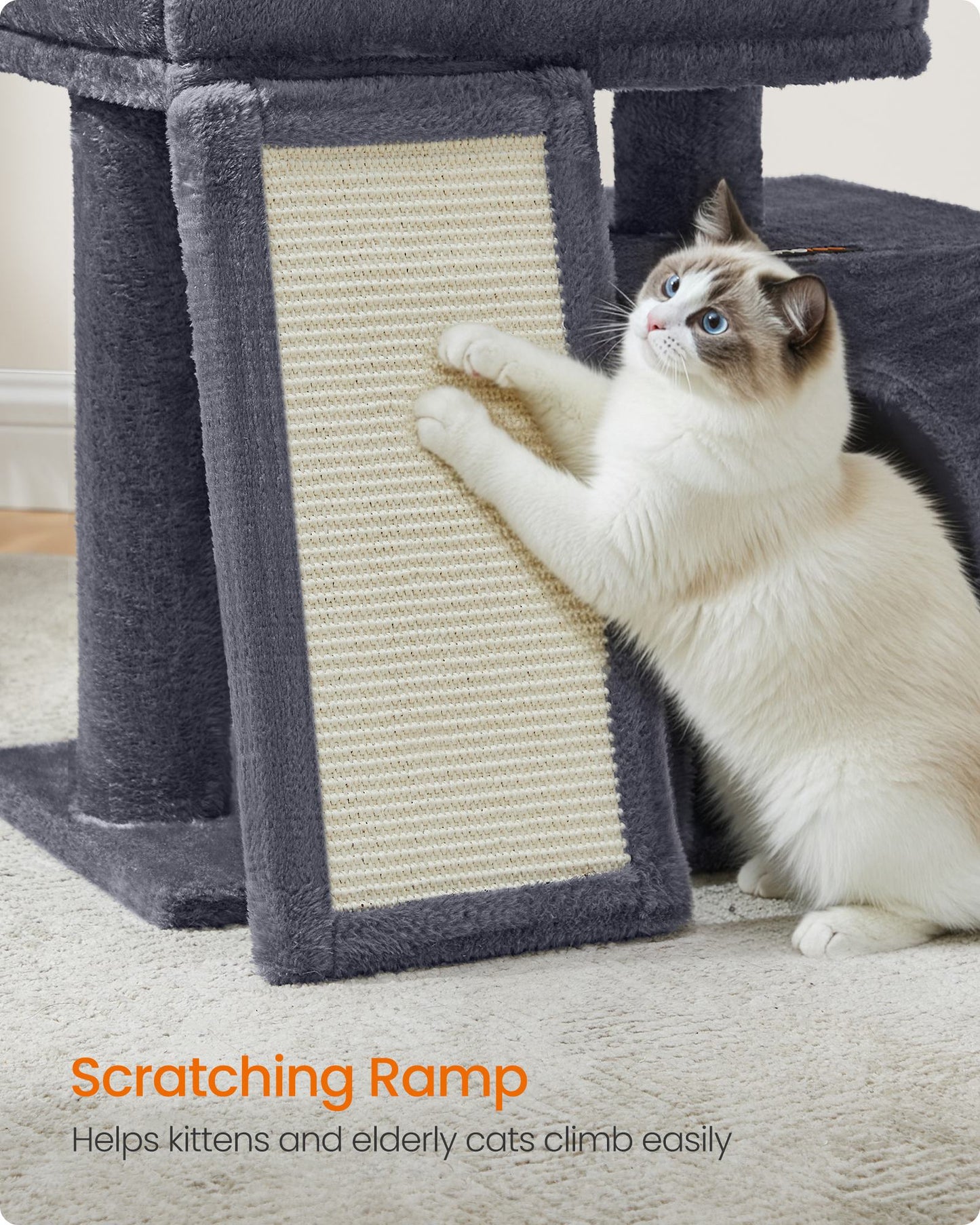 Cat Tree Condo with Ramp, 20.1 x 15.4 x 18.3 Inches, Dove Gray - image 11