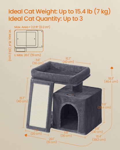 Cat Tree Condo with Ramp, 20.1 x 15.4 x 18.3 Inches, Dove Gray - image 12